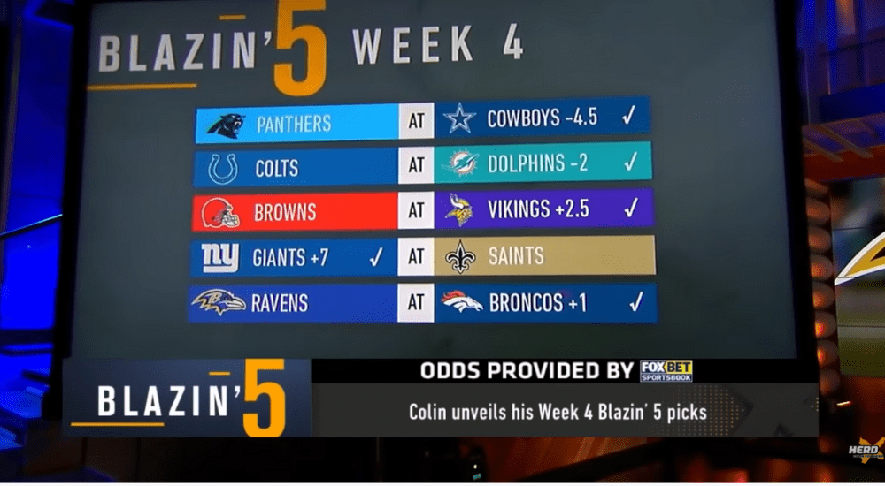 Blazing 5: Colin Cowherd Week 15 NFL Picks 2021 On Fox Sports - EvenYourOdds