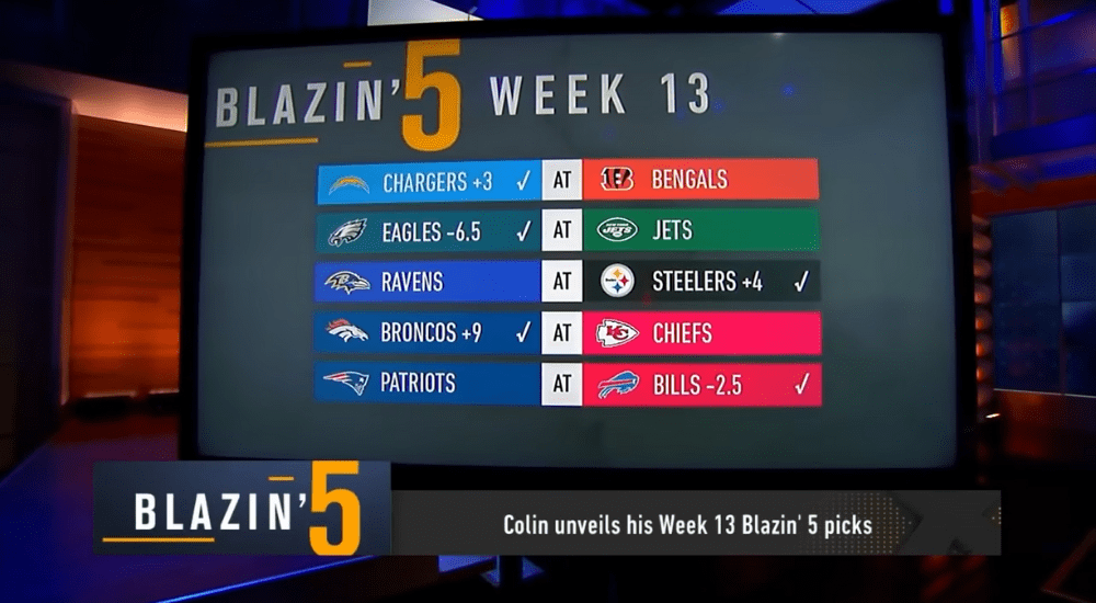 Colin Cowherd's Blazing 5 NFL Week 12 Picks - Crossing Broad